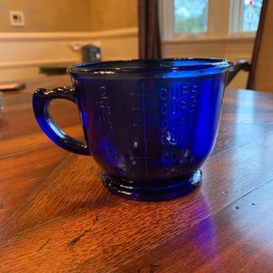Vintage blue glass measuring cup